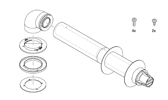 Kit Salida Horizontal Coaxial 60/100 BOSCH 6600